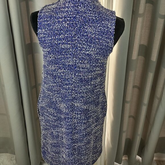 Beige By Eci Shift Dress Periwinkle Blue Pearl Button Side Pockets Size S - Picture 7 of 14